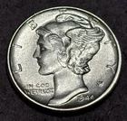 1944-P  Mercury Dime - BU Uncirculated - 90% Silver