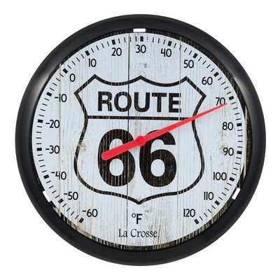 La Crosse 104-108-R66 8'' Route 66 Round Dial Thermometer 0.75 x 8 x 8, Black