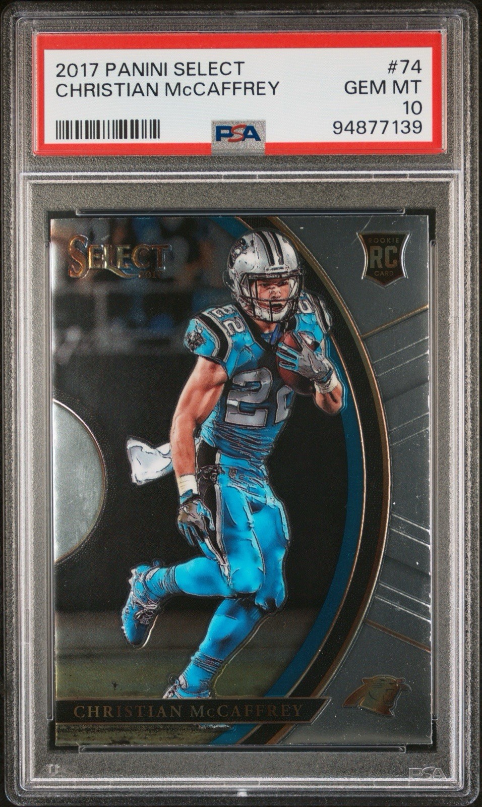 2017 Select Concourse #74 Christian McCaffrey RC PSA 10 Rookie Card 49ers
