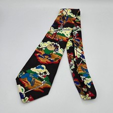 Vintage 1995 Looney Tunes Golf Necktie Taz Bugs Bunny Yosemite Sam Polyester