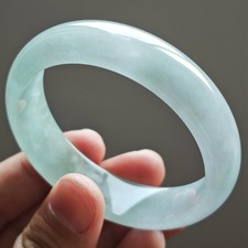 Certified Natural Grade AAA Ice Green Burmese Jade jadeite bangle 57-58MM