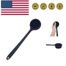 Back Scrubber for Shower Soft Silicone Bath Body Brush with Long Handle