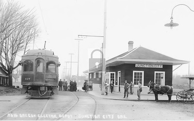 Oregon Electric Railway Train Depot Station Junction City OR - Reprint