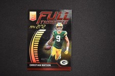 Christian Watson 2023 Panini Donruss Elite Full Throtle Red /75 Parallel Insert