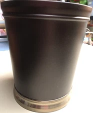 Brown Bronze Tone Threshold Metal Wastebasket 10" Height 9" Diameter