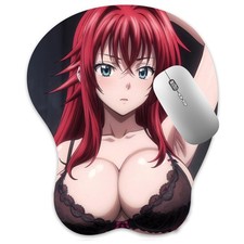 3D Mousepad Oppai Mouse pad with Wrist Rest Pain Relief Anime Manga pad Rias