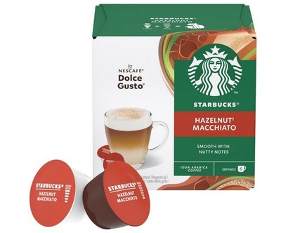 NESCAFE DOLCE GUSTO CAPSULES - STARBUCKS HAZELNUT MACCHIATO - 12