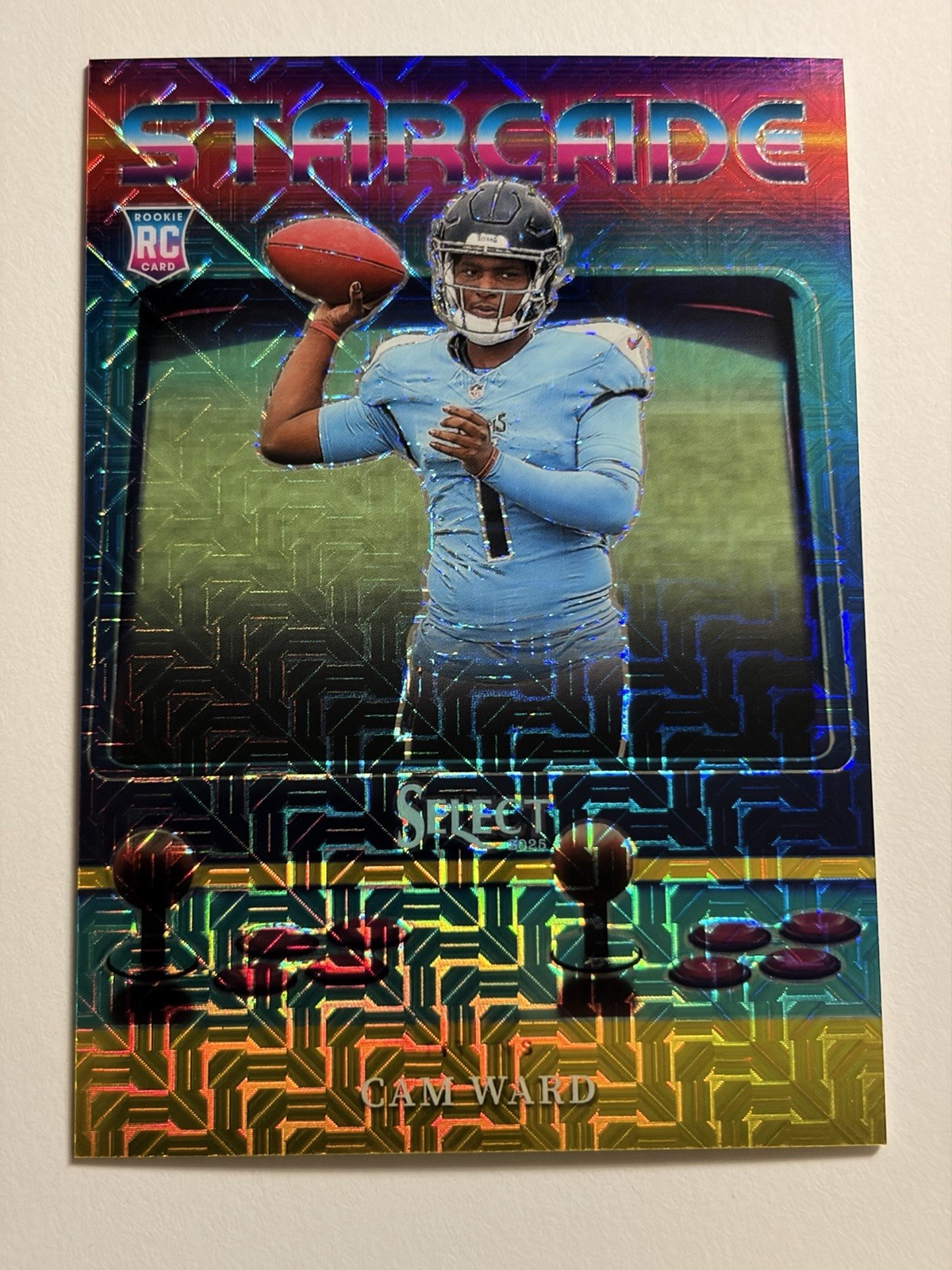 Cam Ward 2025 Select Football Starcade Gold Prizm Rookie /10 Titans Case Hit SSP