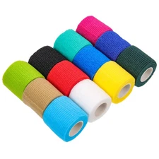 12 Rolls Vet Wrap Tape Vet Used Tape Vet Tape for Horse Dog Wound Wrap Adhesive