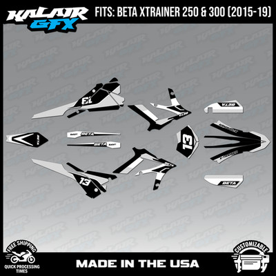 Graphics Kit for  Beta Xtrainer 250 300 (2015-2019)  Factory - WHITE