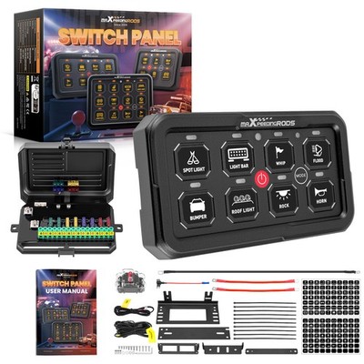 Touch Schalttafel 8-fach RGB LED Universal Wohnmobil Camper Van 12-24V 720W 12V