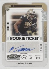 2021 Panini Contenders Rookie Ticket Stub 59/98 Payton Turner #156 Auto 1c2p
