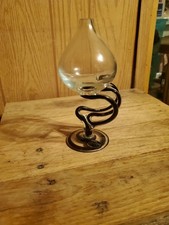 Hand Blown Oil Lamp, by Krosno Jozefina, Poland, Jellyfish theme, Exc.cond.