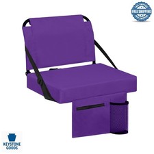 Portable Stadium Bleacher Chair with Back Support  Padded Cushion