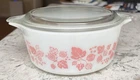 Vintage 1950/60s, Pyrex Gooseberry, #472 With Lid, 1 1/2 Pint