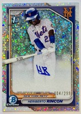 2024 Bowman Chrome Heriberto Rincon 1st Speckle Refractor Auto #004/299 #CPA-HR