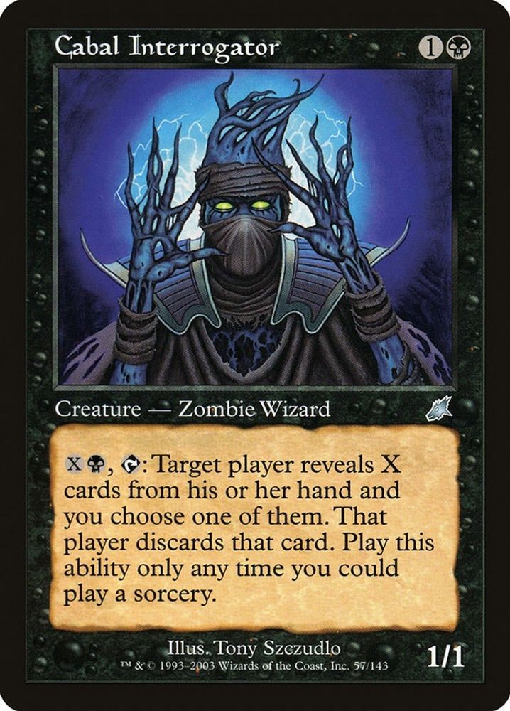 2003 Magic: The Gathering Scourge Cabal Interrogator (#57, U, Moderately Played)