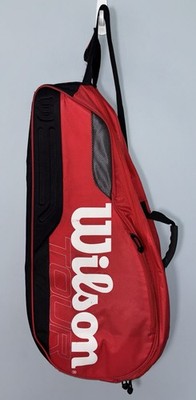 Wilson Tour Tennis Double Racket Bag Backpack Red Black White 29  Long 10  Wide