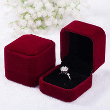2 Pack Velvet Ring Boxes, Earring Pendant Jewelry Case, Ring Earrings Gift Boxes