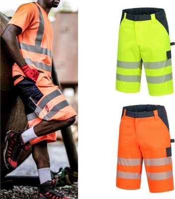 Nitras Warnschutz Shorts Motion Tex Viz Arbeitshose Workwear Bermuda