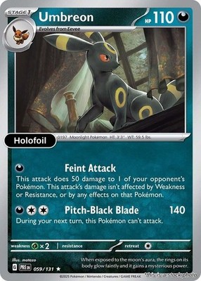 Umbreon Holofoil Rare PRE 059/131 NM