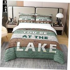 Welcome to The Lake Duvet Cover 100 Cotton, Lake Rules Bedding King Multi 03