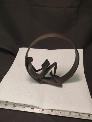 Danya B. Contemporary Encircled Male Reader Cast Iron Sculpture 