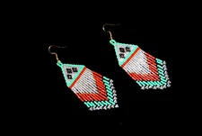 "MESA" HANDCRAFTED BEADED EARRINGS/NATIVE MADE IN THE USA