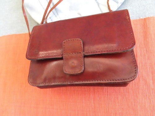 Vintage 70's Moda Avanti genuine tan leather shoulder bag vgc - Picture 2 of 12