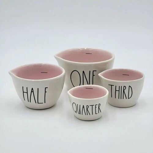 Rae Dunn Measuring Cups Pink Glaze Pottery Nesting Cup Set