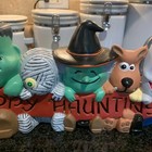 Ceramic Bisque Hand-Painted Happy Haunting Sign 16.5" Vintage Halloween Decor 🎃 — photo 3