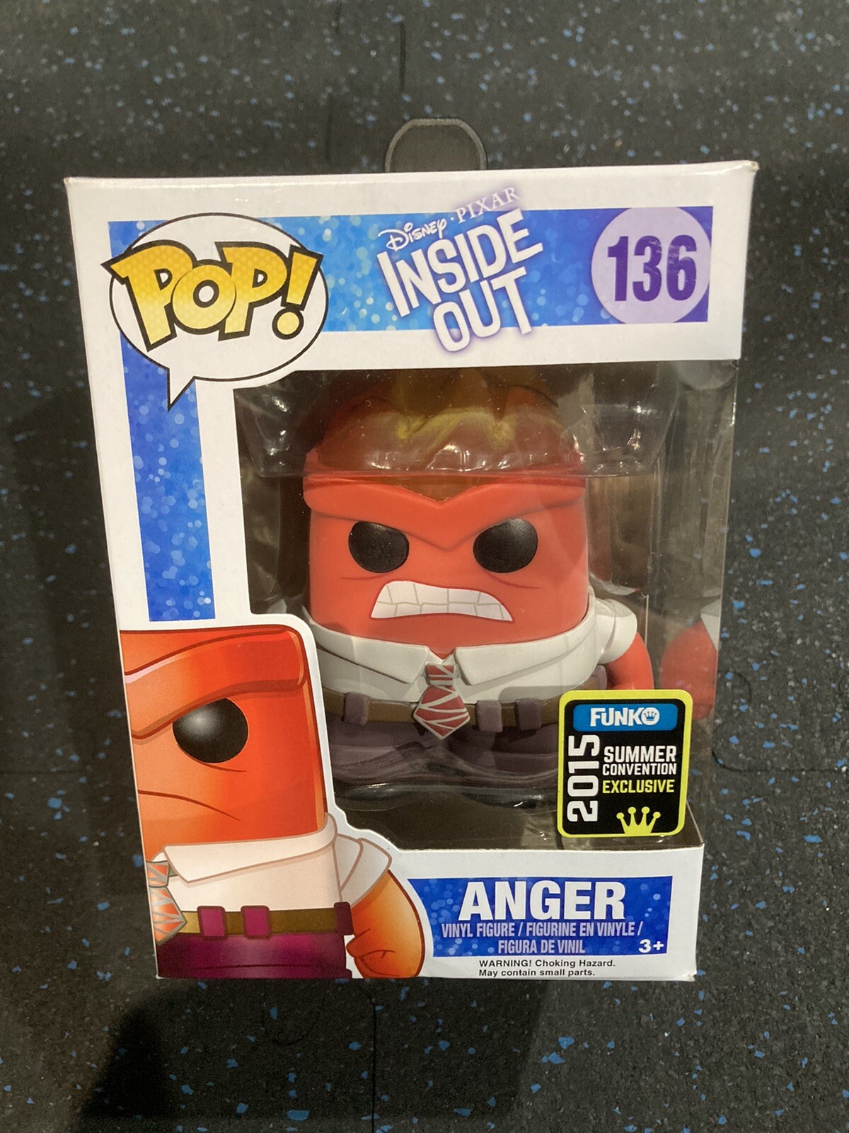 Funko Pop Disney Pixar Inside Out Fire Head Firehead Anger Sdcc 2015 Exclusive