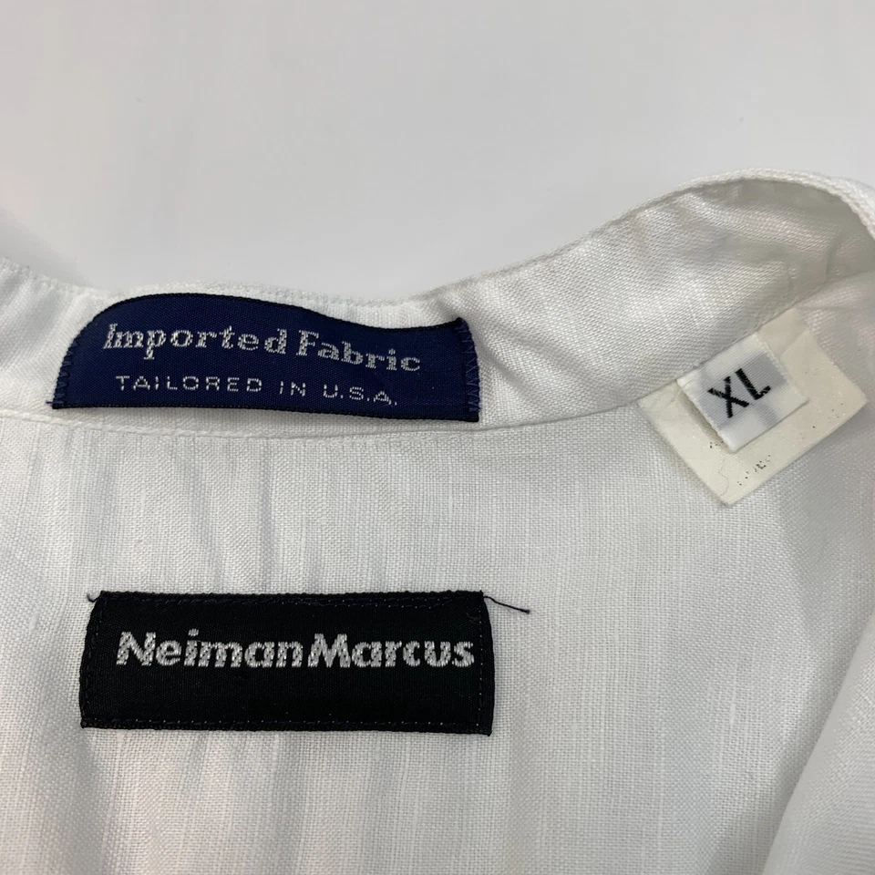 Vintage Neiman Marcus Shirt Mens XL Extra Large Long Sleeve Pockets Made USA - Image 4 of 4