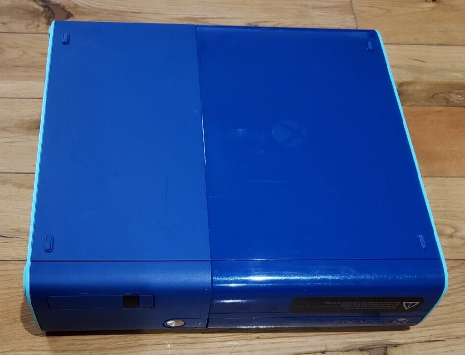 Xbox 360 E Special Edition Blue Bundle 500GB Console, Controller, Cords