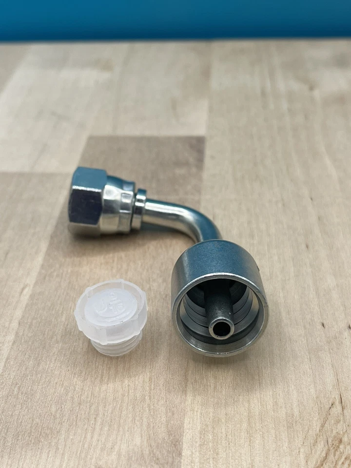 "10 accesorios de prensado de manguera hidráulica Parker Style 13943-6-4 manguera de 1/4"" X 3/8"" FJIC 90" Foto 2 de 3