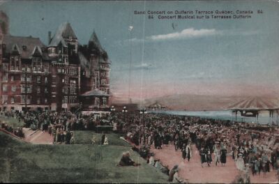 Vintage Dufferin Terrace Band Concert Postcard - Quebec Canada RPPC