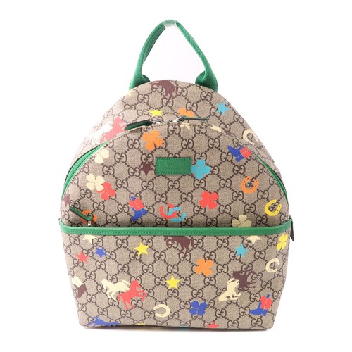 GUCCI GG Backpack 271327 Coated Canvas Brown Green