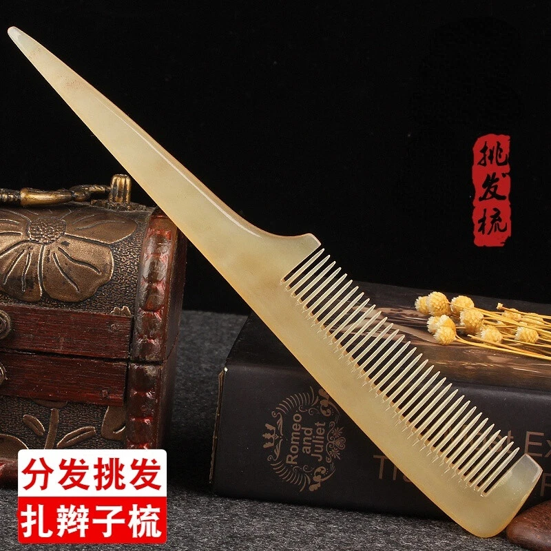 Peine de cola de rata estilo profesional cuerno de carnero pasador cola peine separación peinado Foto 3 de 4