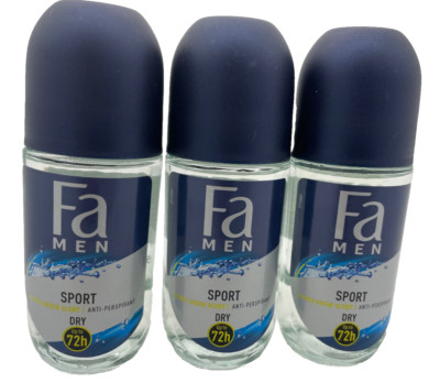 (86,33 /L) Fa Men Sport Deo Roll-On Citrus Green Scent DRY 3x50ml