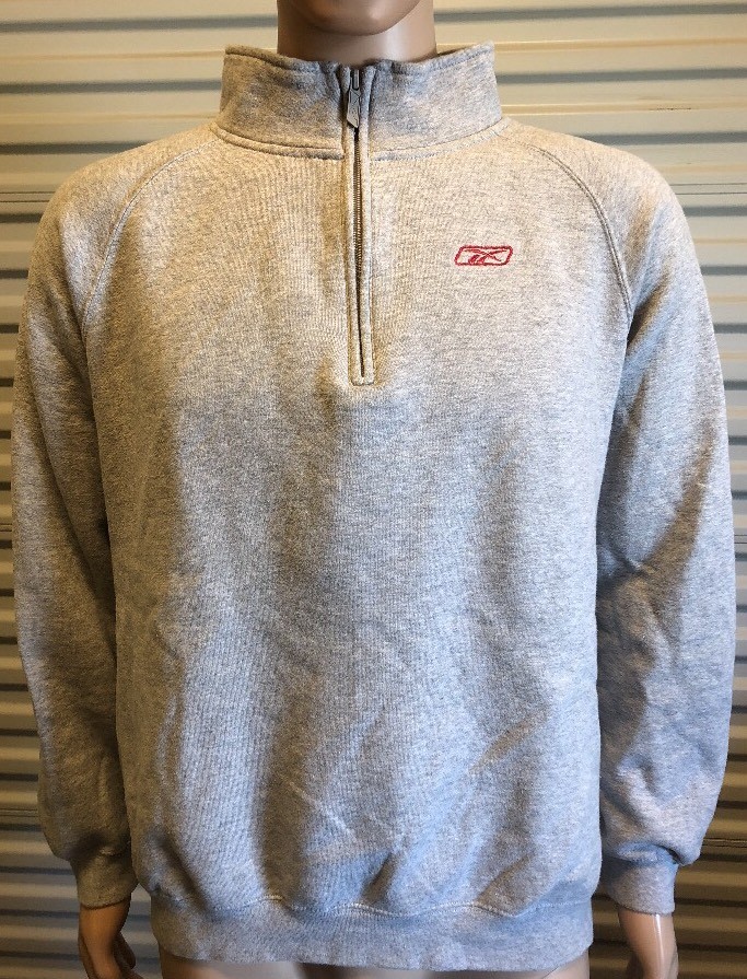 Vintage Reebok 1/4 Zip Pullover Jacket Heather Gray Men’s Size Large Egypt