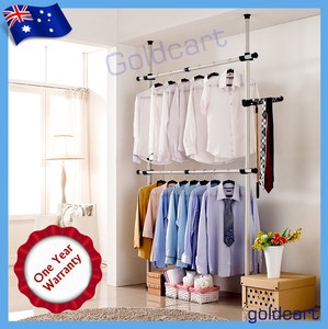Flexi-Movable-Coat-Garment-Rack-DIY-Clothes-Hanger-Wardrobe-Space-Saver-2-Poles