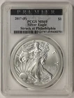 2017-(P) Silver Eagle $1 MS 69 PCGS Struck at Philadelphia Premier Label