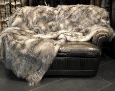 1067 Nordamerikanische Opossum Pelzdecke Echtfell Decke Tagesdecke Felldecke