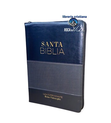 Biblia Con Cierre Letra Super Gigante 19 Puntos RVR.1960 Negro Con Indice 