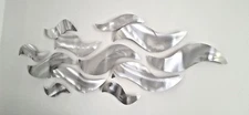 "NEW" Large Metal Wall Sculpture Modern Abstract Art Wave Painting Home Decor 