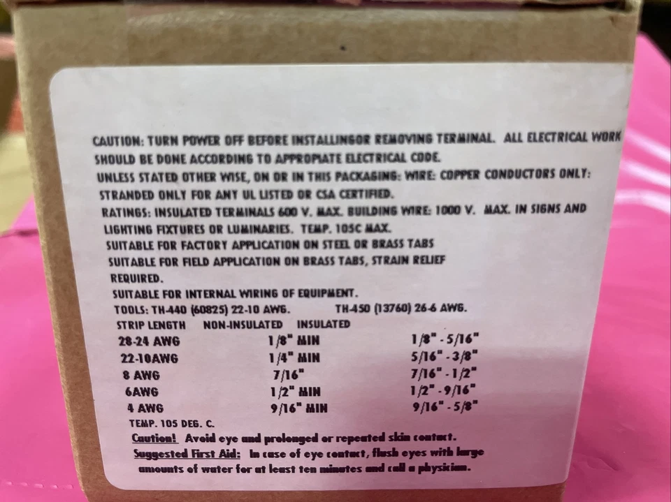 3M MU14-10RK (1000 Ct) Ring Terminal Connector 10 Stud Circular 14-16 AWG Crimp - Image 3 of 3