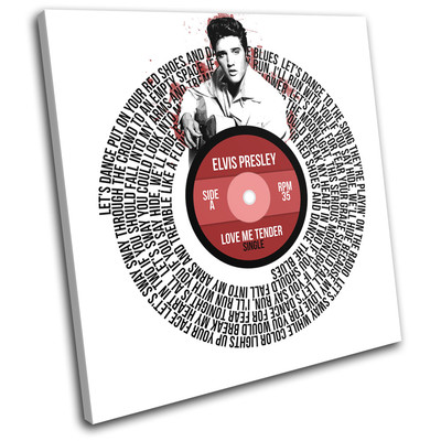 Elvis Presley Love Record Vinyl Song Lyrics Canvas Wall Art Picture Print