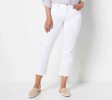 New NYDJ Marilyn Straight Crop Jeans in Cool Embrace Optic White 24W A489394