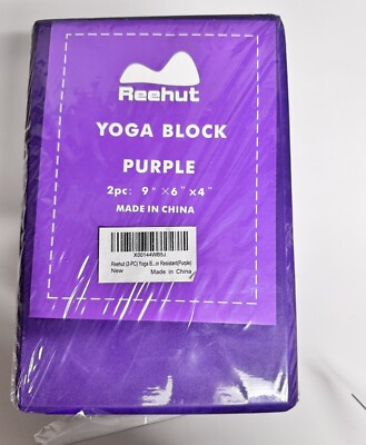 Bloc Yoga Reehut En Mousse EVA Haute Densité – Violet 9x6x4 Pouces, Neuf