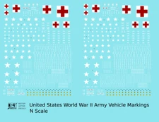 K4 N 1:160 Scale Decals United States World War II Army Jeeps Trucks Ambulances